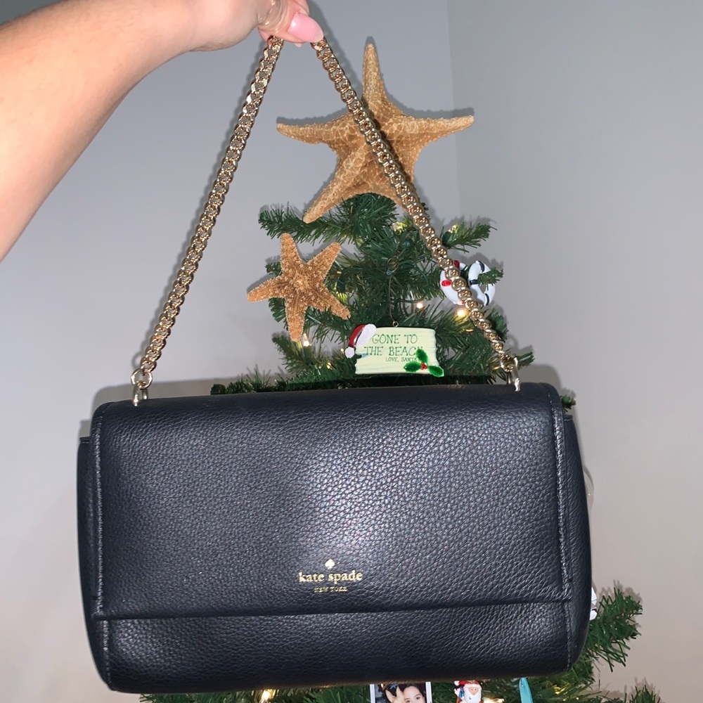 Kate Spade black leather shoulder bag